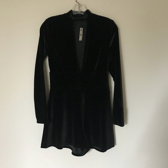NWT Low Cut Velvet Romper - Picture 2 of 5